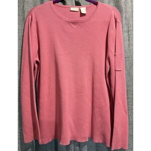 Fieldgear Women's Mauve/PInk Cotton Long Sleeve Crewneck Sweater Size Large